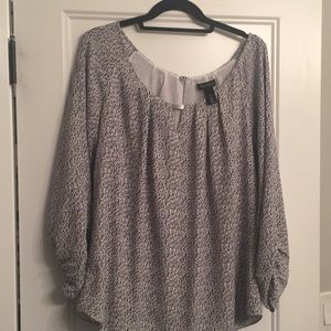 Black and white blouse with silver detail